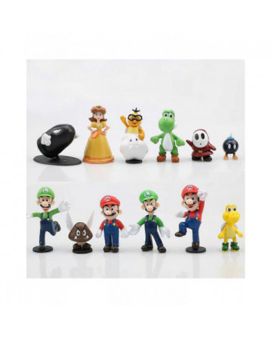 18pcs / set Super Mario Action Figure Toy Décoration Cadeau