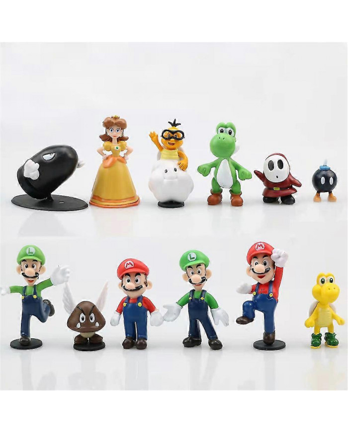 18pcs / set Super Mario Action Figure Toy Décoration Cadeau