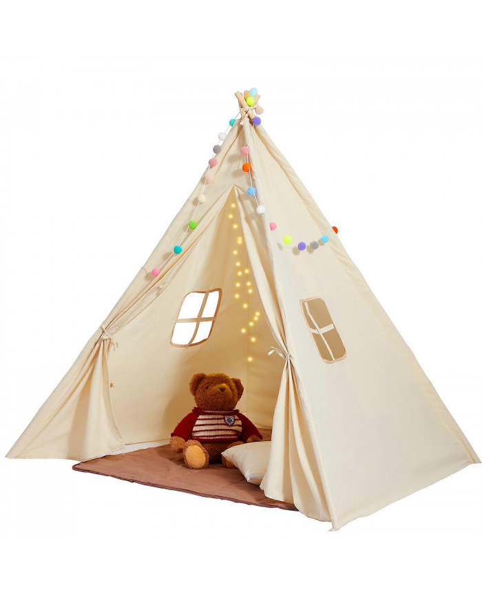 Tente de jeu pour enfants, tente tipi pour enfants de 1 à 5 ans, tente pour tout-petits avec tapis et balles [...]