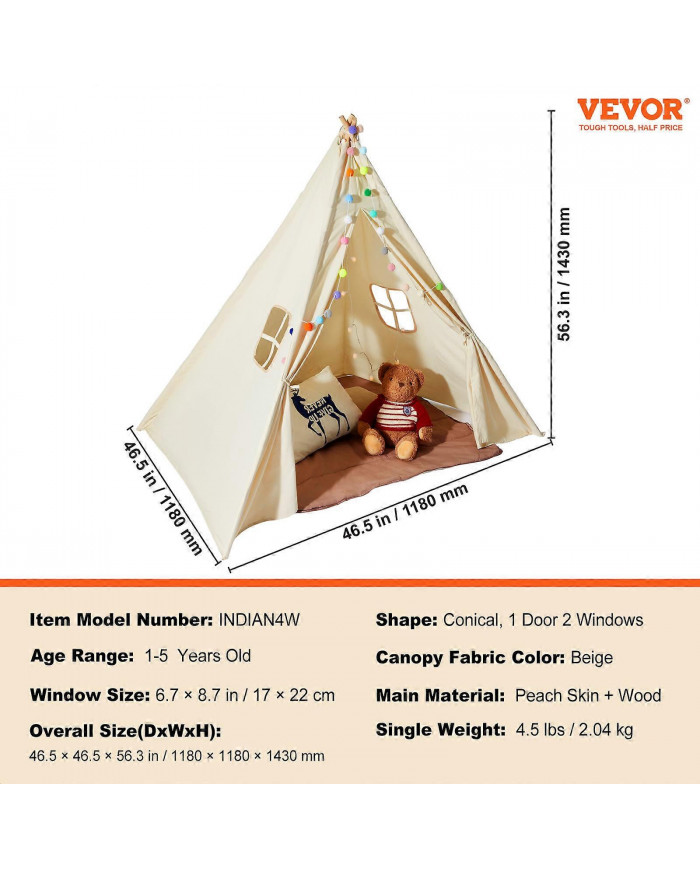 Tente de jeu pour enfants, tente tipi pour enfants de 1 à 5 ans, tente pour tout-petits avec tapis et balles [...]