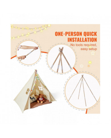 Tente de jeu pour enfants, tente tipi pour enfants de 1 à 5 ans, tente pour tout-petits avec tapis et balles [...]