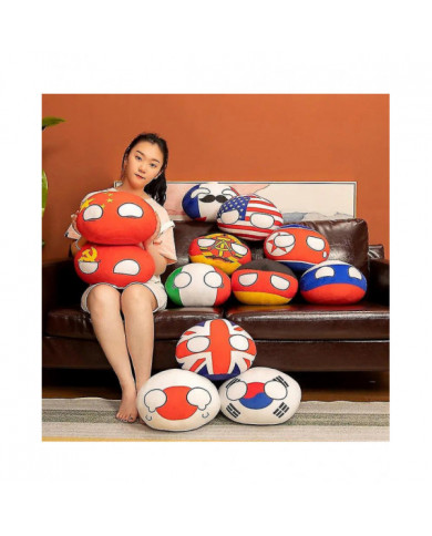 10-40cm Countryball Pologne Ballon Peluche Peluche Oreiller Japon France Nations Unies Canada Italie USA Gdr Ger [...]