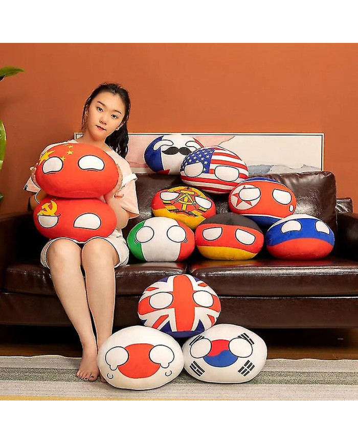 10-40cm Countryball Pologne Ballon Peluche Peluche Oreiller Japon France Nations Unies Canada Italie USA Gdr Ger [...]