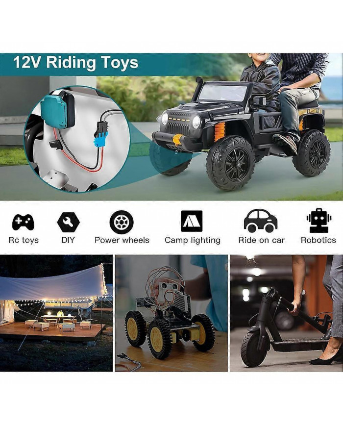 Adaptateur de roue d’alimentation pour batterie 18V avec connecteur de faisceau de câbles et fusible pour roue [...]