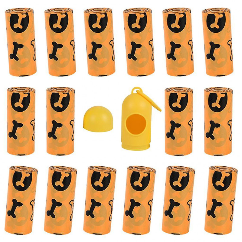 High Quality Biodegradable Dog Poop Waste Bags With Dispenser Orange 16roll