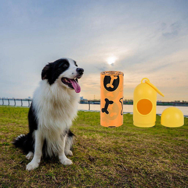 High Quality Biodegradable Dog Poop Waste Bags With Dispenser Orange 16roll