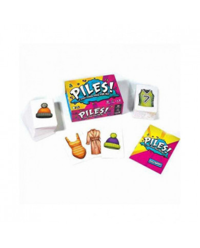 Piles Fast-Paced Card Game - Jeu de société interactif pour famille et enfants, jeu de pile de vêtements pour [...]