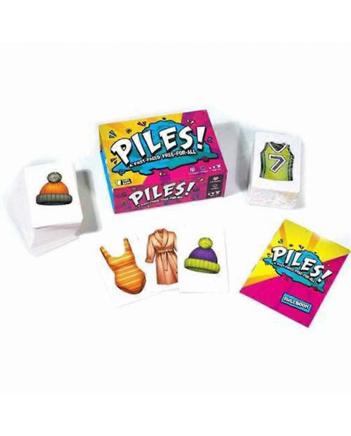 Piles Fast-Paced Card Game - Jeu de société interactif pour famille et enfants, jeu de pile de vêtements pour [...]