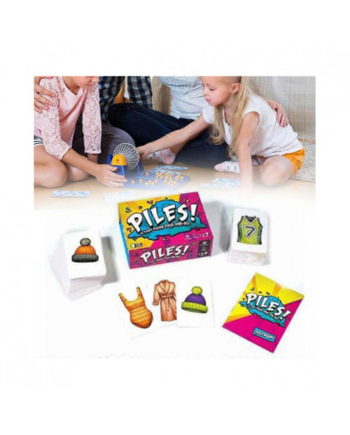 Piles Fast-Paced Card Game - Jeu de société interactif pour famille et enfants, jeu de pile de vêtements pour [...]