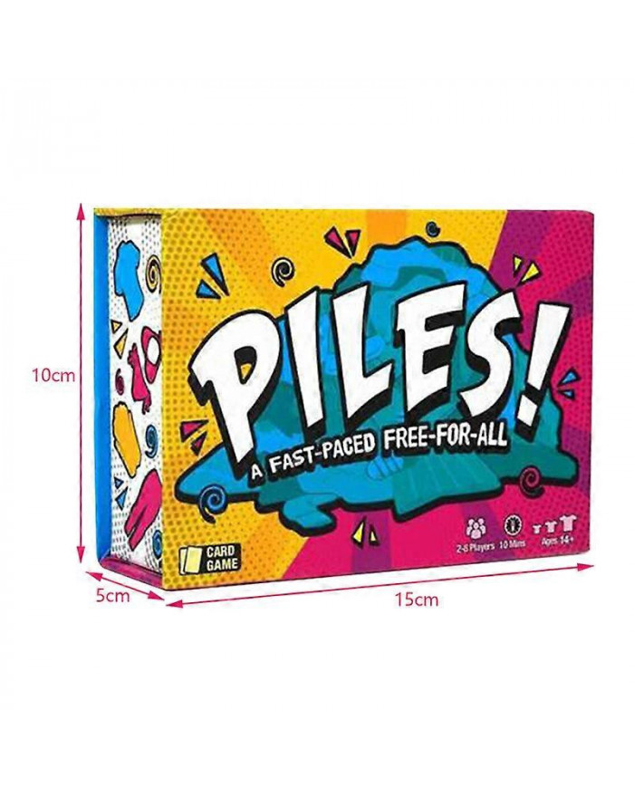 Piles Fast-Paced Card Game - Jeu de société interactif pour famille et enfants, jeu de pile de vêtements pour [...]