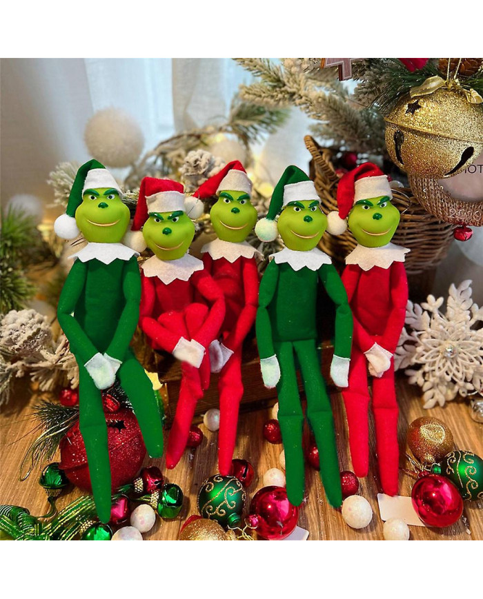 Couple de Noël Le Grinch Peluche Poupée Jouet Noël Décoration Intérieure Ornements Enfants Chlidren Cadeaux