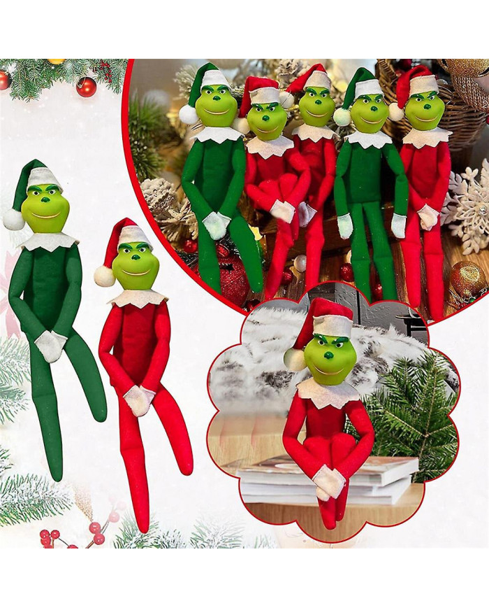 Couple de Noël Le Grinch Peluche Poupée Jouet Noël Décoration Intérieure Ornements Enfants Chlidren Cadeaux