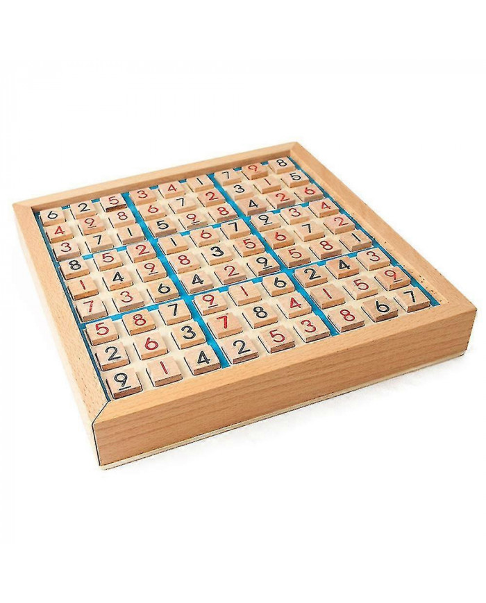 Ensemble de jeu de jeu Sudoku en bois de plateau de puzzle de puzzle en bois