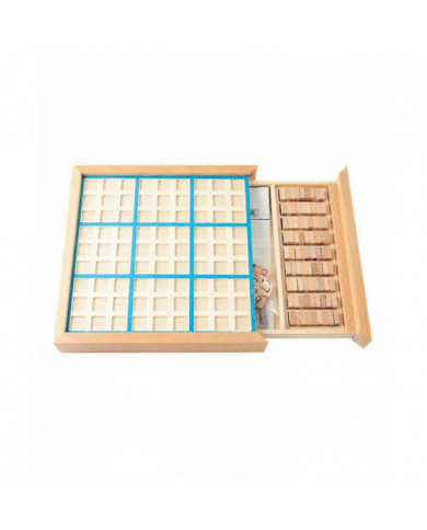 Ensemble de jeu de jeu Sudoku en bois de plateau de puzzle de puzzle en bois