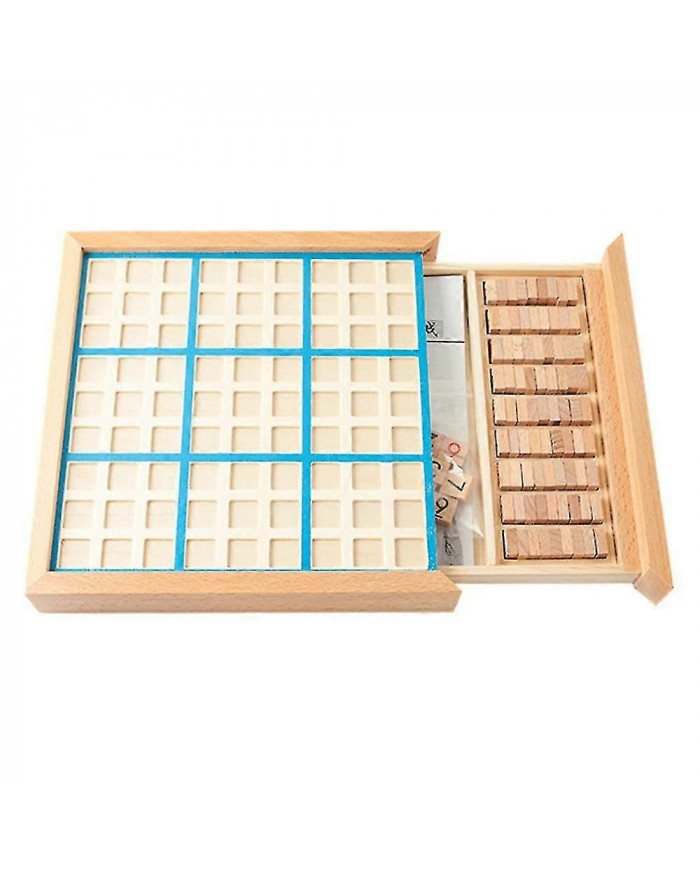 Ensemble de jeu de jeu Sudoku en bois de plateau de puzzle de puzzle en bois