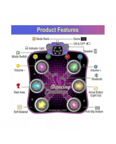 Kids Dance Mat For 3 4 5 6 7 8 9 10+ Year Old With Bluetooth, Music Dance Pad With Light Up 6 Arrows, Electronic [...]