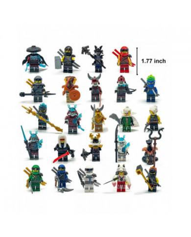 24 Pcs Ninja guerriers Minifigures Blocs de construction Jouets Set