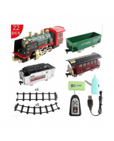 Best Seller Train Toys Set, train électrique rechargeable avec son de lumières à vapeur à distance