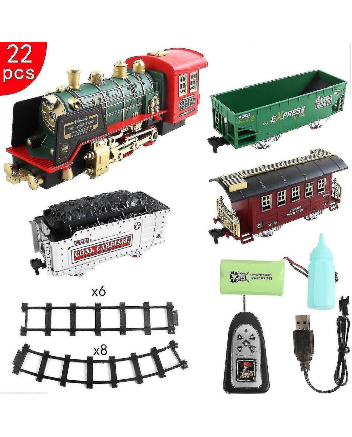 Best Seller Train Toys Set, train électrique rechargeable avec son de lumières à vapeur à distance