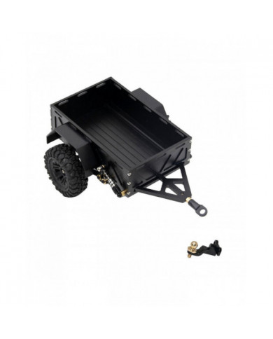 Remorque métallique avec pneus réglés pour 1/18 Rc Crawler Car Traxxas Upgrade Dz (noir)