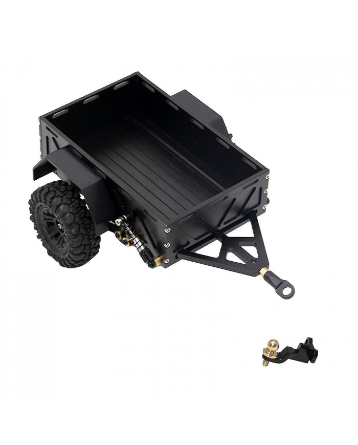 Remorque métallique avec pneus réglés pour 1/18 Rc Crawler Car Traxxas Upgrade Dz (noir)