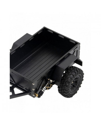 Remorque métallique avec pneus réglés pour 1/18 Rc Crawler Car Traxxas Upgrade Dz (noir)