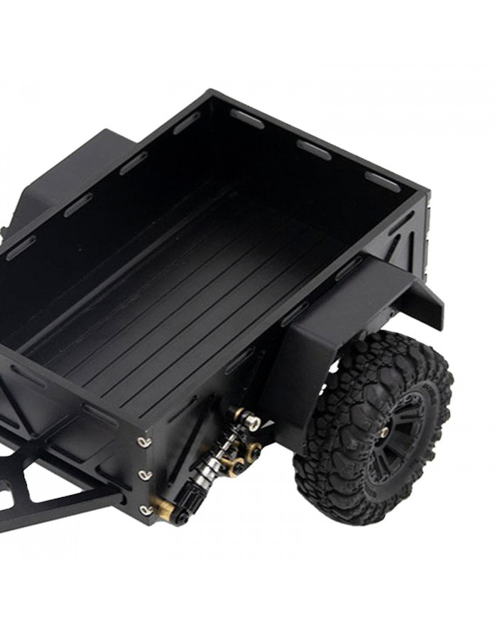 Remorque métallique avec pneus réglés pour 1/18 Rc Crawler Car Traxxas Upgrade Dz (noir)