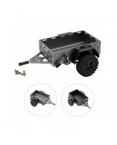 Remorque métallique avec pneus réglés pour 1/18 Rc Crawler Car Traxxas Upgrade Dz (noir)