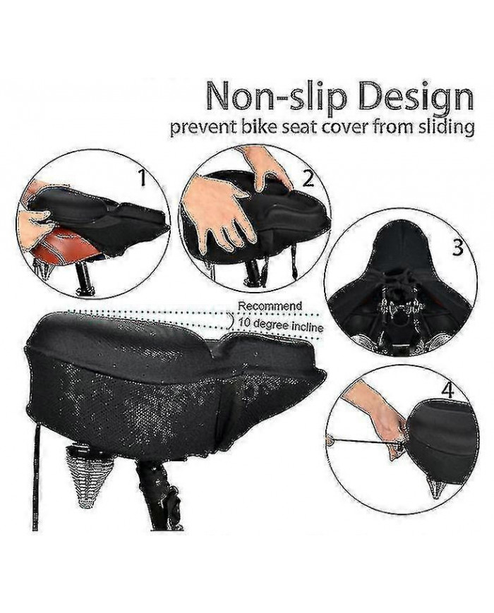 Housse de siège de vélo d’exercice confortable Grand large souple rembourré Selle de vélo Ajustement de coussin [...]