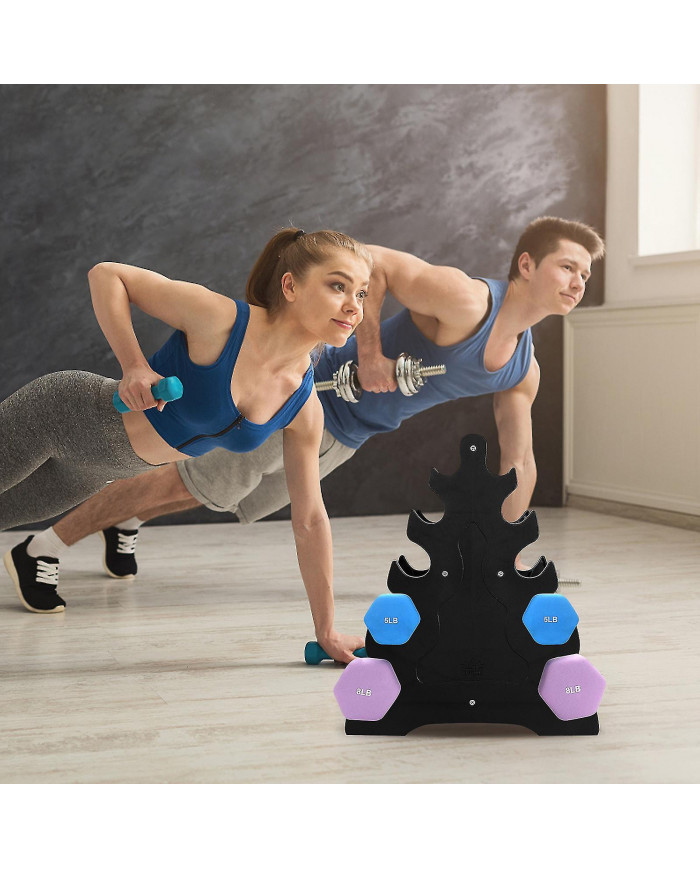 Dumbbell Storage Rack Tree Leaf Design Dumbbell Holder 5-tier Weight Lifting Dumbbell Storage Stand