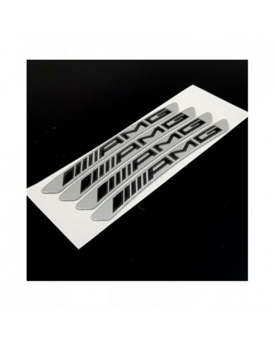 4pcs Alliage Mercedes Amg Jante Jante Autocollant Emblème Badge Argent
