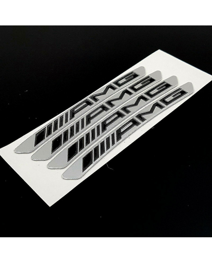 4pcs Alliage Mercedes Amg Jante Jante Autocollant Emblème Badge Argent