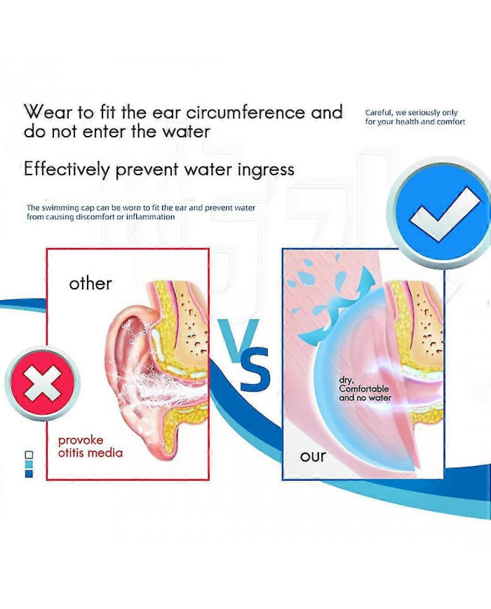 Unisex Kids Swimming Cap 3d Ear Protection Silicone Swimming Cap Waterproof Durable Swim Cap For Ki