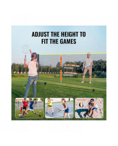 Filet de badminton, filet de volley-ball réglable en hauteur, filet de pickleball pliable de 14 pieds de large, [...]