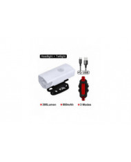 USB Rechargeable Bike Light Waterproof Bicycle Headlight Front Back Rear Light Cycling