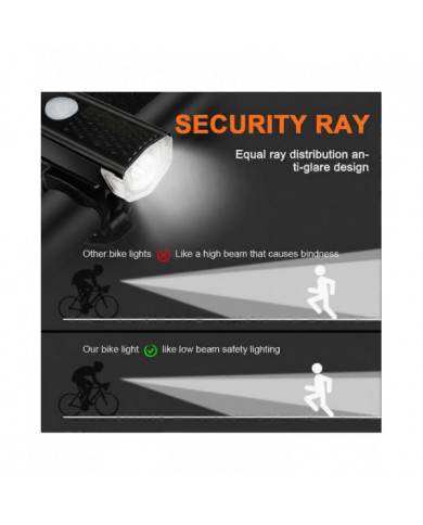 USB Rechargeable Bike Light Waterproof Bicycle Headlight Front Back Rear Light Cycling