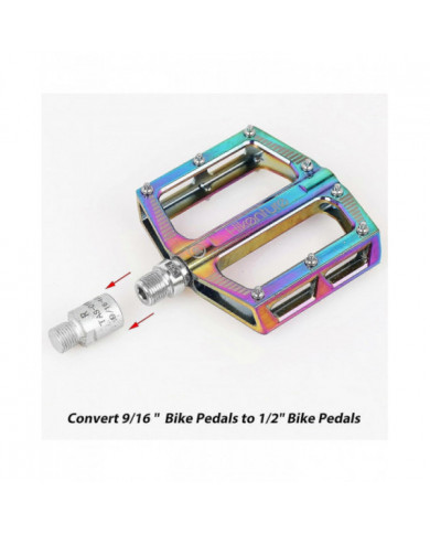Bike Pedal Adapter - Chrome Molybdenum Steel, 9/16" To 1/2" Bicycle Pedals (pair)