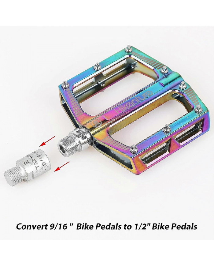 Bike Pedal Adapter - Chrome Molybdenum Steel, 9/16" To 1/2" Bicycle Pedals (pair)