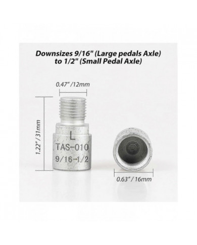 Bike Pedal Adapter - Chrome Molybdenum Steel, 9/16" To 1/2" Bicycle Pedals (pair)