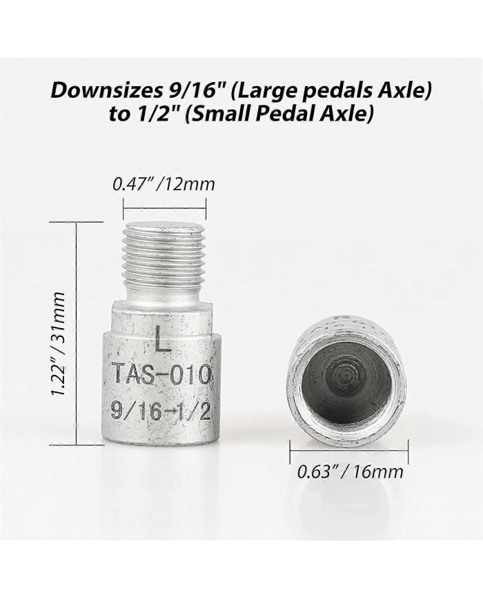 Bike Pedal Adapter - Chrome Molybdenum Steel, 9/16" To 1/2" Bicycle Pedals (pair)