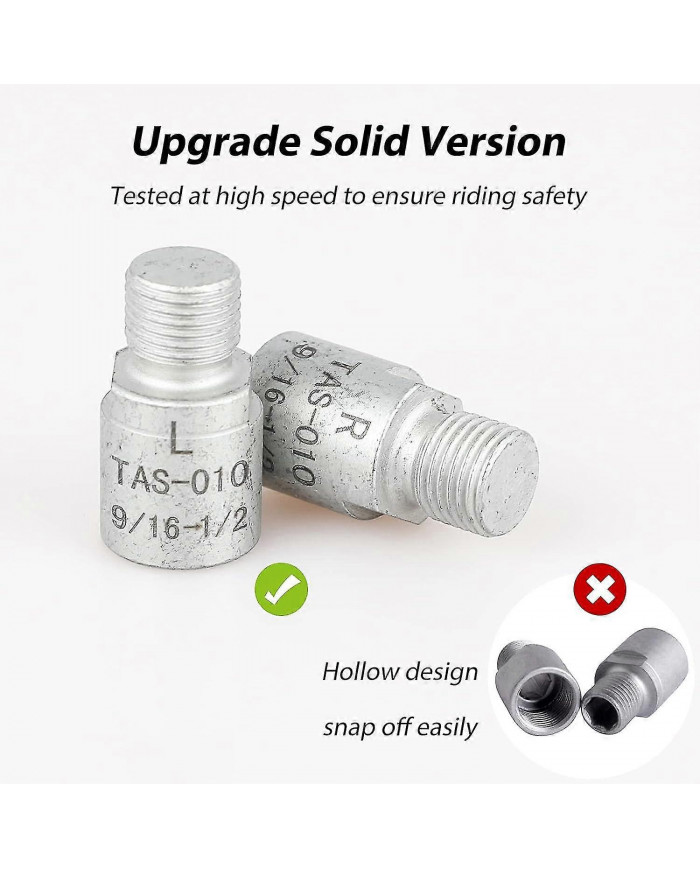 Bike Pedal Adapter - Chrome Molybdenum Steel, 9/16" To 1/2" Bicycle Pedals (pair)