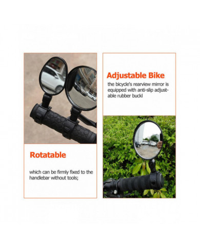 2Pcs Motorcycle Mirrors Rotatable Rearview Mirrors Adjustable Bike Rearview Mirrors