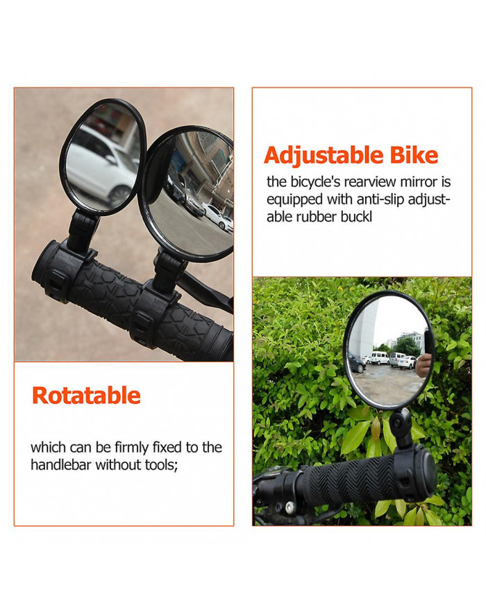 2Pcs Motorcycle Mirrors Rotatable Rearview Mirrors Adjustable Bike Rearview Mirrors
