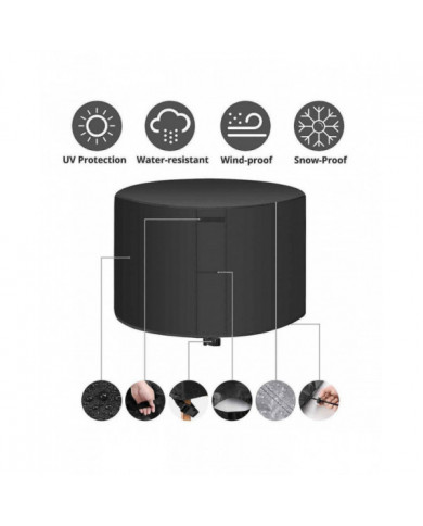 Mise à niveau Heavy Duty 420d Oxford Round Garden Rattan Furniture Cover Waterproof Indoor Outdoor Circular Table [...]