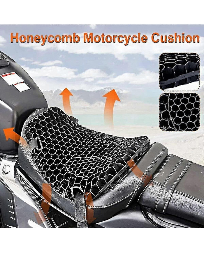Coussin de siège de moto Gel Absorption des chocs 3d Honeycomb Mesh Respirant Tapis de siège de moto Séchage [...]