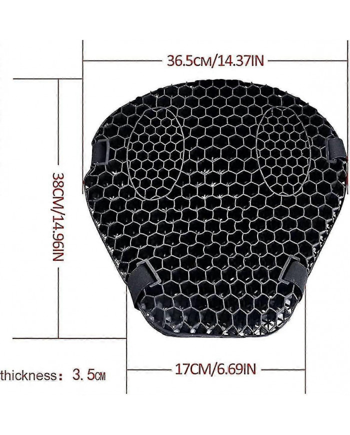 Coussin de siège de moto Gel Absorption des chocs 3d Honeycomb Mesh Respirant Tapis de siège de moto Séchage [...]