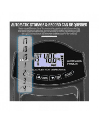 Caraele Grip Strength Tester, 396lbs / 180kg Digital Hand Dynamometer Grip Strength Meter Usb Lcd Screen Hand