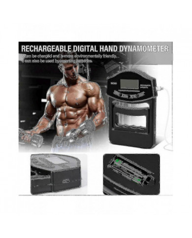 Caraele Grip Strength Tester, 396lbs / 180kg Digital Hand Dynamometer Grip Strength Meter Usb Lcd Screen Hand