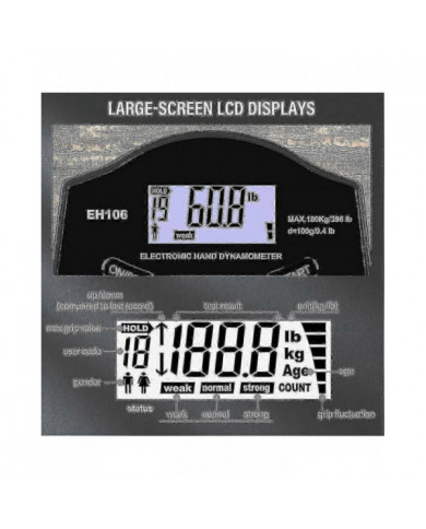 Caraele Grip Strength Tester, 396lbs / 180kg Digital Hand Dynamometer Grip Strength Meter Usb Lcd Screen Hand