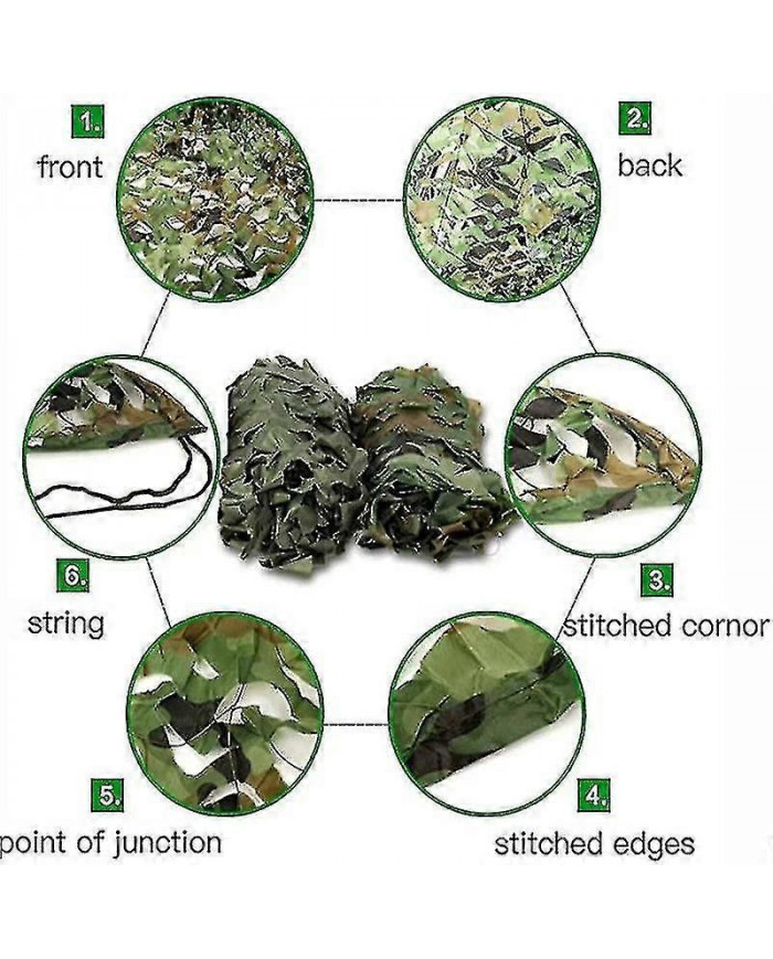 Noël3x5m 3x8m 3x10m 4x5m Filet Camouflage Renforcé Piscine Pavillon de Plage Jardin Parasol Camouflage Toile Net 7 [...]